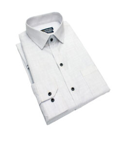 Fab Signatures Pure Cotton Off-White Textured Full Sleeve Formal Shirt