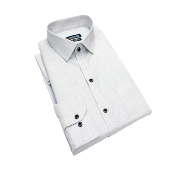 Fab Signatures Pure Cotton Off-White Textured Full Sleeve Formal Shirt