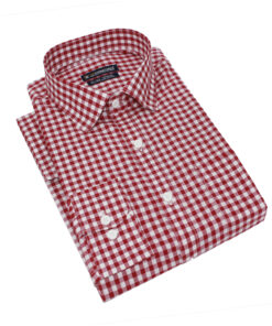 Fab Signatures Premium Pure Cotton Red And White Checks Full Sleeve Men Shirt