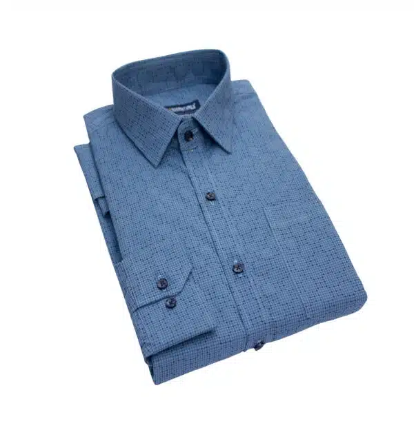 Fab signatures premium pure cotton printed full sleeve blue shirt