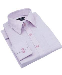Fab Signatures Pink Textured Pure 100% Cotton Premium Full Sleeve Shirt For Men