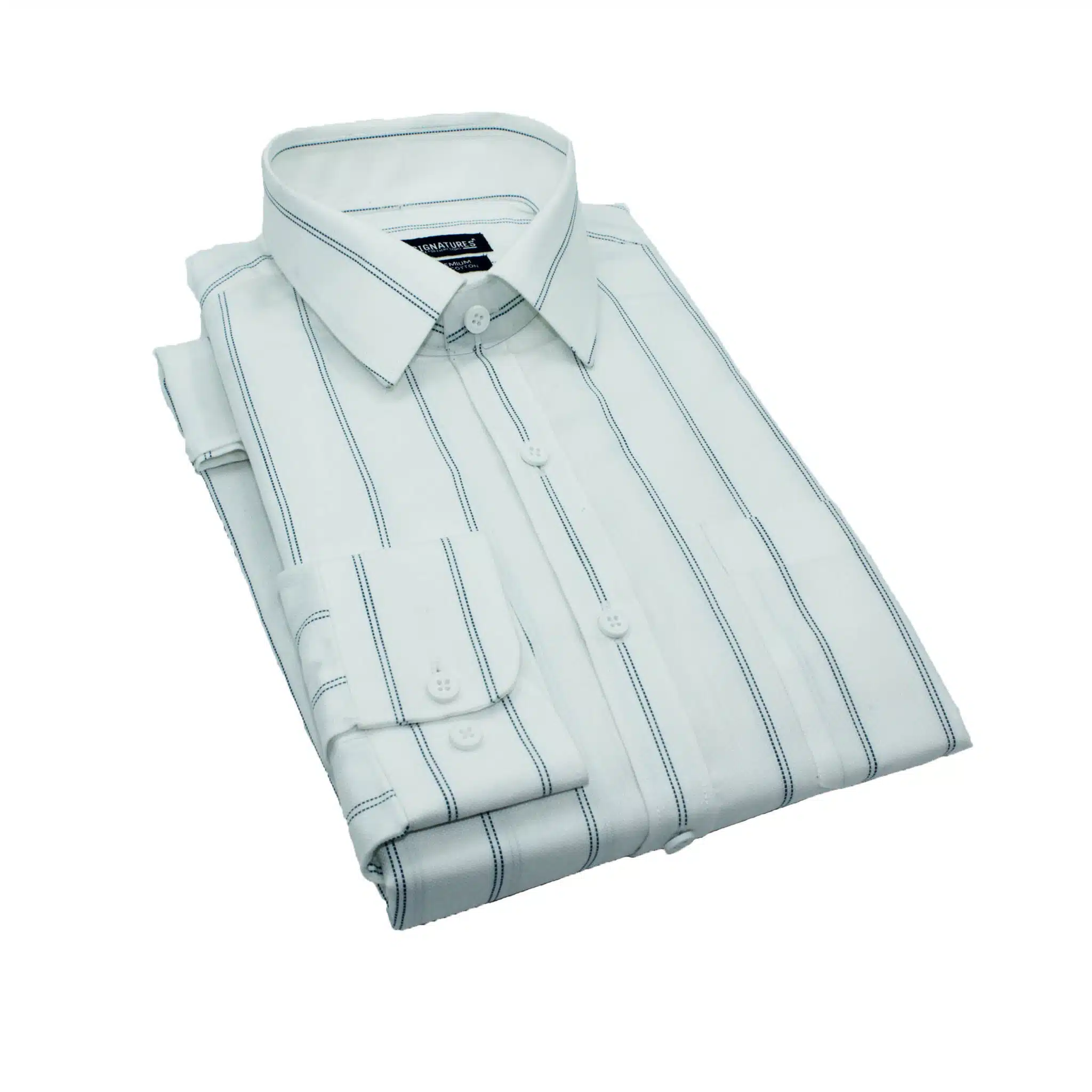 EverGreen: 100% Pure Cotton White and Green Striped Shirt