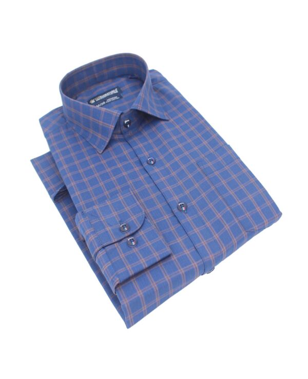 Fab Signature 100% Pure Cotton Premium Dark Blue Checkered Shirts For Mens