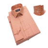 Pure Cotton Orange Regular Fit Textured Full Sleeve Shirt