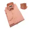 Pure cotton orange regular fit textured full sleeve shirt