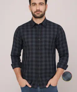 CharcoalEssence: Men's Pure Cotton Dark Grey Shirt