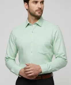 GreenFade: Casual Wear Pure Cotton Shirt in Faded Green