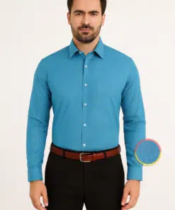 BlueTex: Pure Cotton Textured Men's Shirt