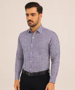Alternative view of RegalCheck: Purple Checked Premium Full Sleeve Pure Cotton Shirt