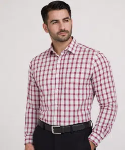 Alternative view of Classic Checkmate: Men's Cotton White and Red Large Checked Shirt