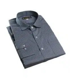 Fab signatures fs gray cotton classic full sleeve printed casual reguler fit shirt for men