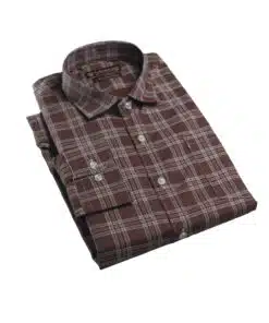 Fab Signatures FS Casual Checks Mens Marron Classic Full Sleeve Shirts