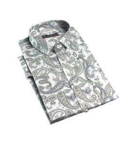 Fab Signatures FS Classic Paisley Blue Printed Classic Full Sleeve Casual Reguler fit Mens Shirts