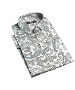 Fab signatures fs classic paisley blue printed classic full sleeve casual reguler fit mens shirts