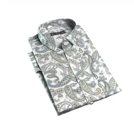 Fab signatures fs classic paisley blue printed classic full sleeve casual reguler fit mens shirts