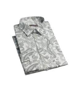 Fab Signatures FS Classic Paisley Gray Printed Classic Full Sleeve Casual Reguler fit Mens Shirts