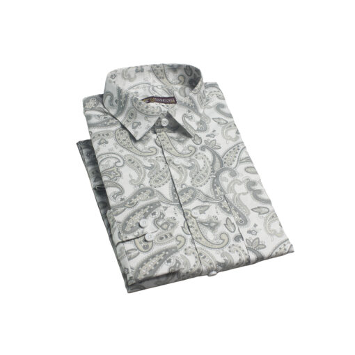 Fab Signatures FS Classic Paisley Gray Printed Classic Full Sleeve Casual Reguler fit Mens Shirts