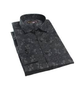 Fab Signatures FS Black Printed Classic Casual Full Sleeve Reguler Fit Mens Shirts