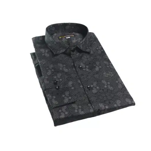 Fab signatures fs black printed classic casual full sleeve reguler fit mens shirts