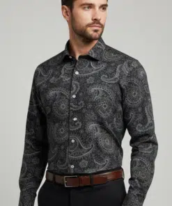Alternative view of Urban Slate: Men's Digital Dark Gray Full Sleeves Casual Shirt