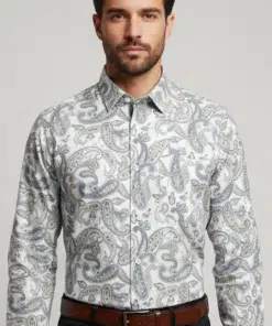Alternative view of Regal Paisley: Men's Classic Blue Printed Full Sleeve Casual Shirt