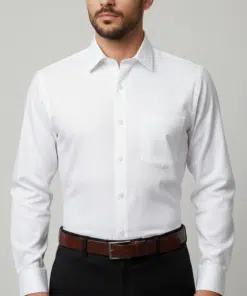 Pure Elegance: Men's Plain White Classic Full Sleeve Shirt