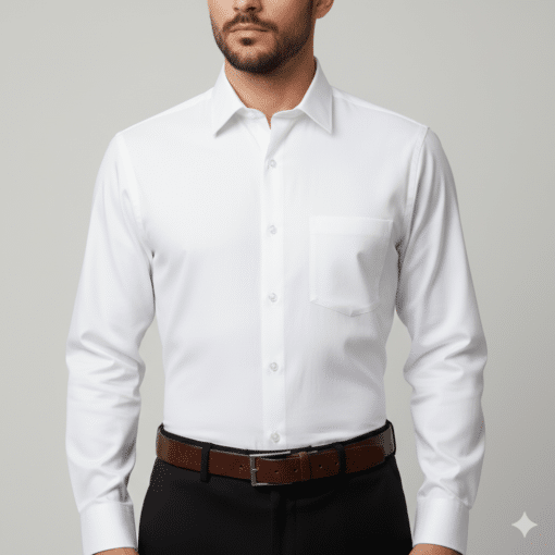 Pure Elegance: Men's Plain White Classic Full Sleeve Shirt