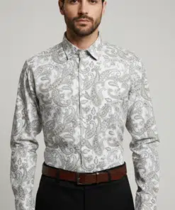 Timeless Elegance: Classic Casual Paisley Printed Full Sleeve Shirt