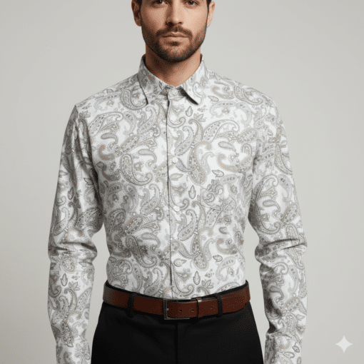 Timeless Elegance: Classic Casual Paisley Printed Full Sleeve Shirt