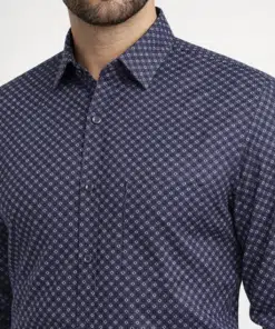 Alternative view of Monochrome Magic: Sleek Black & White Print Gray Full Sleeve Shirt