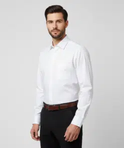 Alternative view of Pure Elegance: Men's Plain White Classic Full Sleeve Shirt