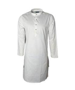 Fab Signatures 100% Cotton Premium White Long Kurta For Men