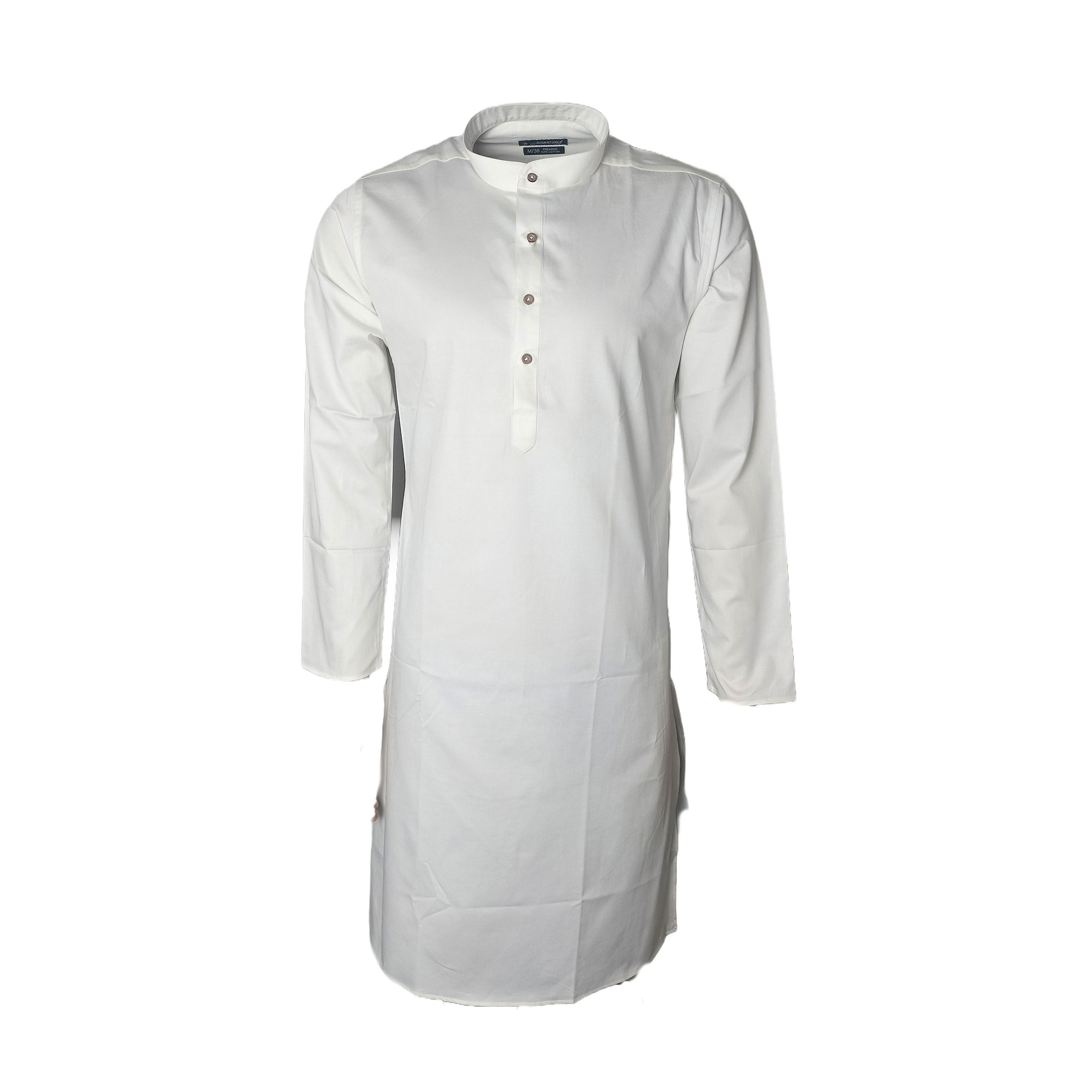 Fab Signatures 100% Cotton Premium White Long Kurta For Men