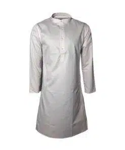 Fab signatures 100% cotton premium plain light pink long kurta for men