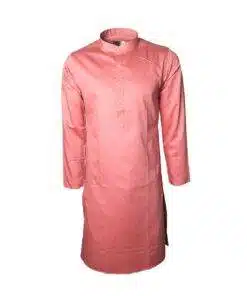 Fab signatures 100% cotton premium pink long kurta for men