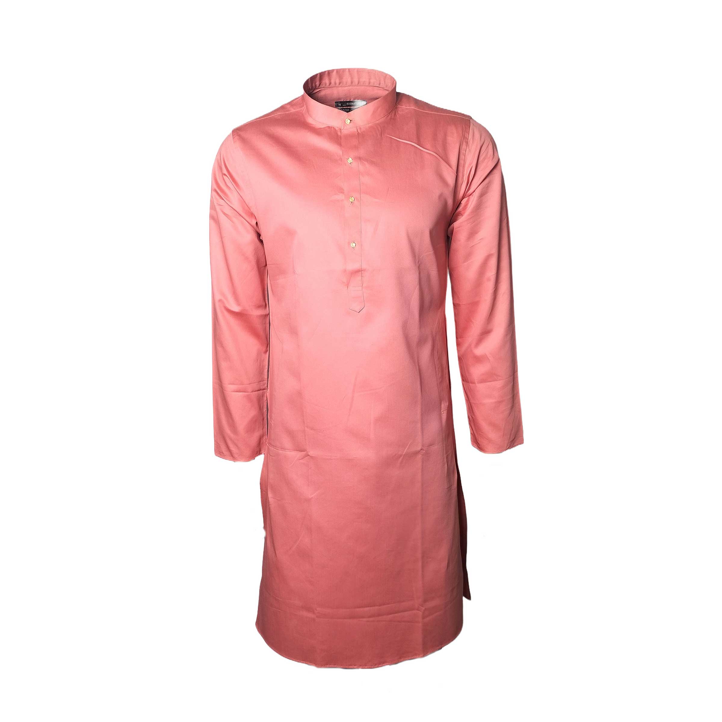 Fab Signatures 100% Cotton Premium Pink Long Kurta For Men