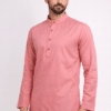 Rose Radiance: Pure Cotton Premium Pink Long Kurta for Men - Image 2