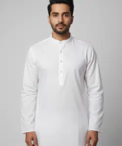 Pure Elegance: Premium White Cotton Long Kurta for Men