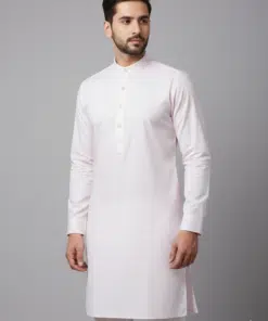 Alternative view of Pure Elegance: Premium White Cotton Long Kurta for Men