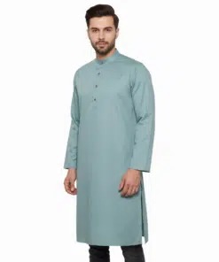 Alternative view of Elegance in Silver: Premium Pure Cotton Long Kurta for Men