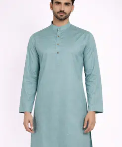 Elegance in Silver: Premium Pure Cotton Long Kurta for Men