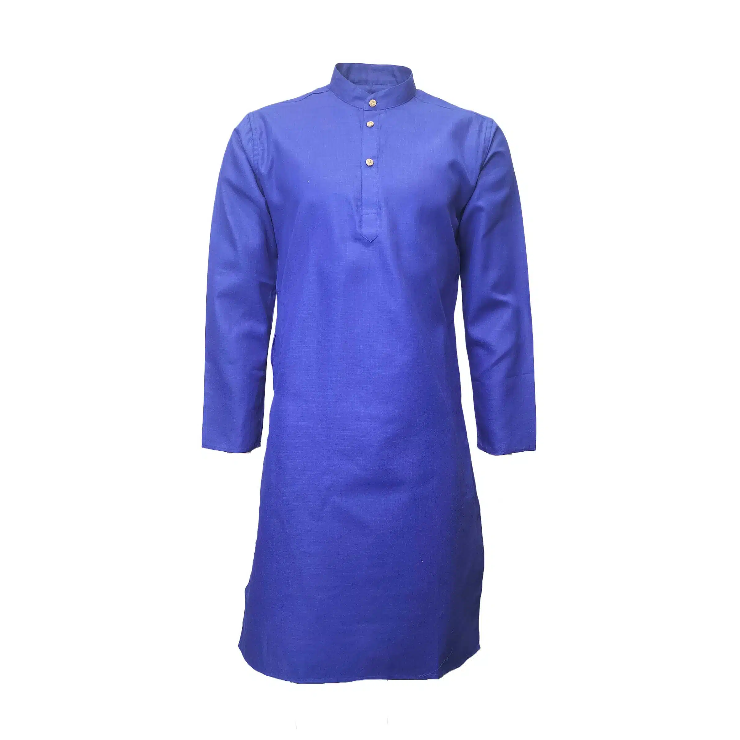 Fab signatures mens blue solid cotton blend kurta