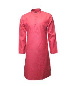 Fab Signatures Men's Dark Pink Cotton Blend Kurta