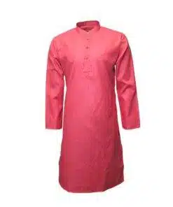 Fab signatures men's dark pink cotton blend kurta