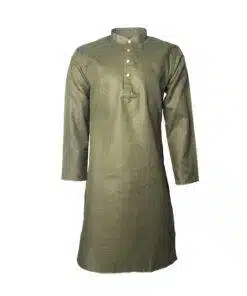 Fab signatures men's mehendi green solid cotton blend kurta