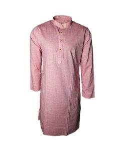 Fab Signatures Premium 100% Cotton Premium Pink Long Kurta For Men
