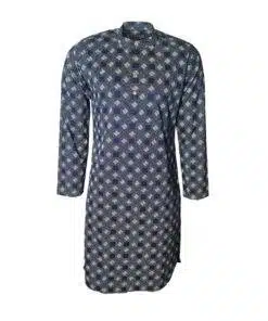 Fab signatures blue printed cotton long kurta for men