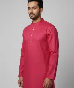 Alternative view of Men's Dark Pink Cotton Blend Kurta